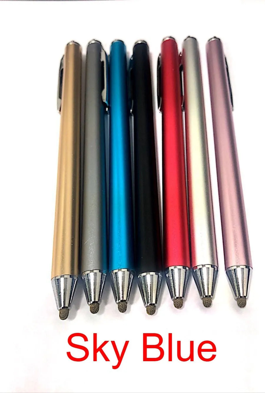 Black metal stylus with a fine 1.4mm tip for precise drawing on a smartphone screen.
