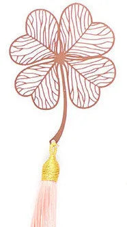Rose gold electroplated brass bookmark with hollow plating maple leaf design