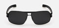 Polarized sunglasses for men with metal square frame and TAC lenses in black, bronze, grey, or silver