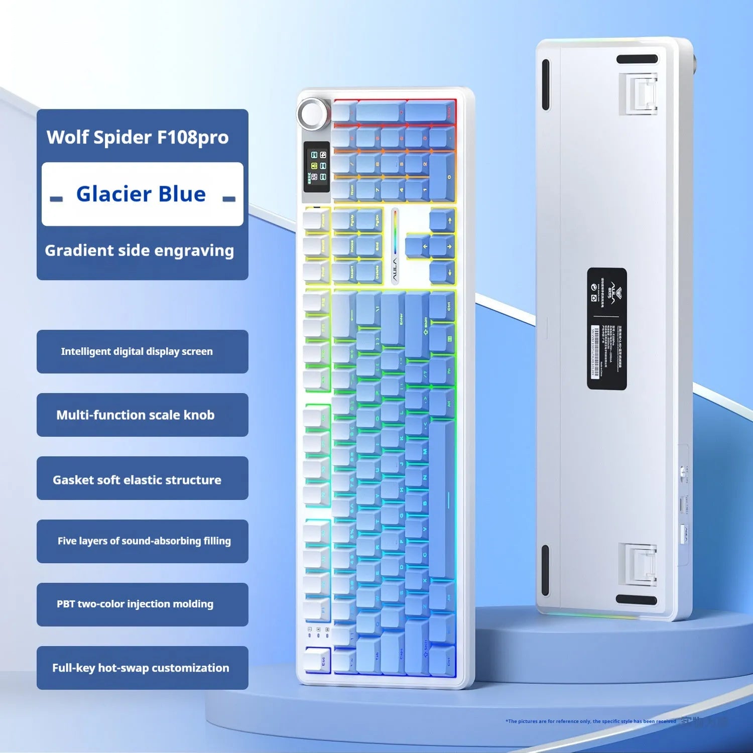 F108pro wireless mechanical keyboard in Milk Brown colour with USB cable and spare switch