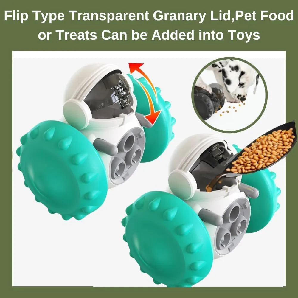 Self-balancing dog treat dispenser toy in five colours for small pets