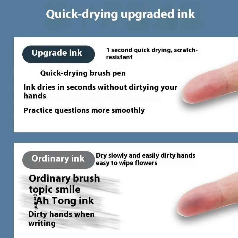 Pack of 10 quick-drying 0.5mm ballpoint pen refills in black, blue, red, and navy ink colours.