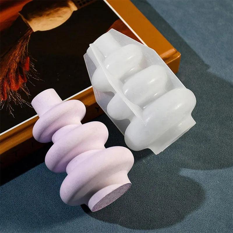 Three layer circle vase ornament silicone mould for baking and resin crafts