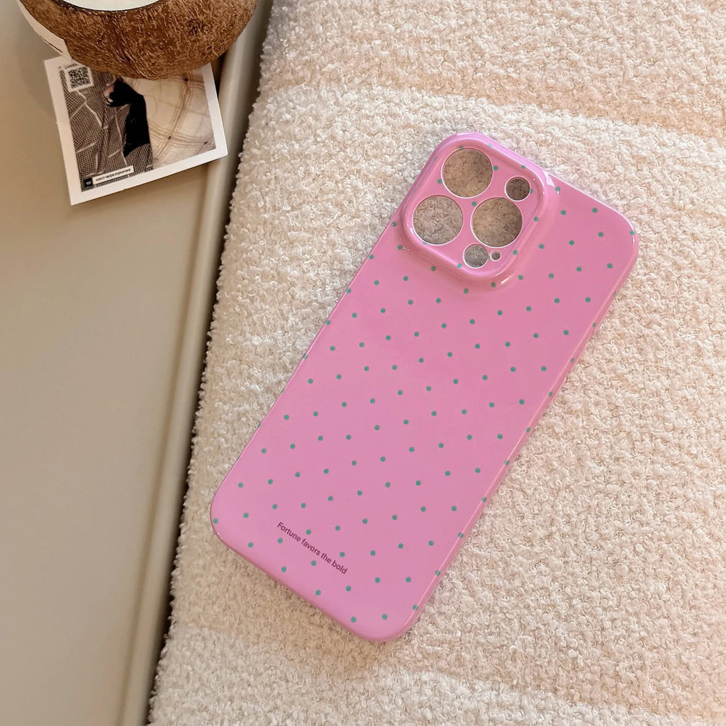 Wavelet dots TPU soft shell phone case in pink, yellow or blue for iPhone 12 to 16 Pro Max