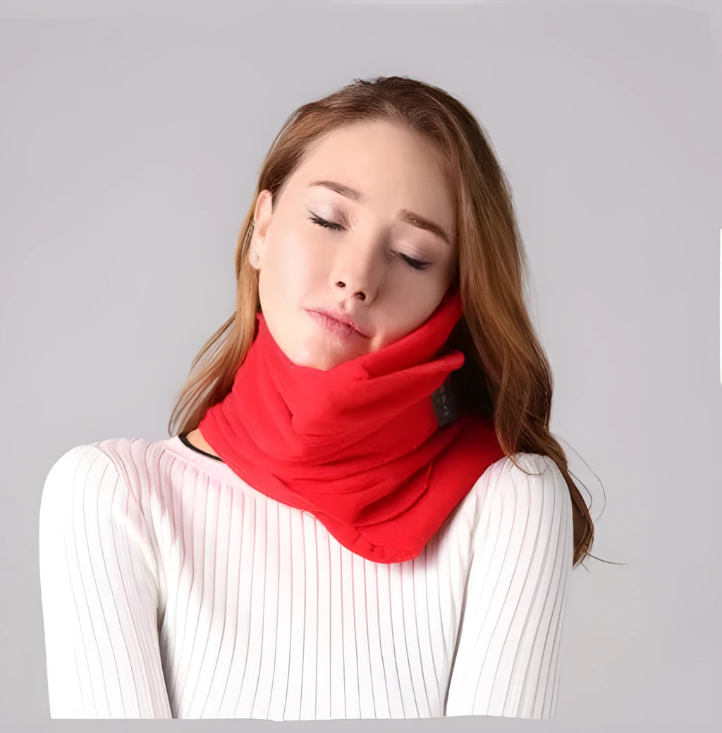 U-shaped convex support collar neck scarf travel pillow in black, gray, navy, red colour options