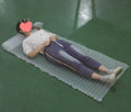 Transparent inflatable airbed for outdoor camping showing clear material and dimensions