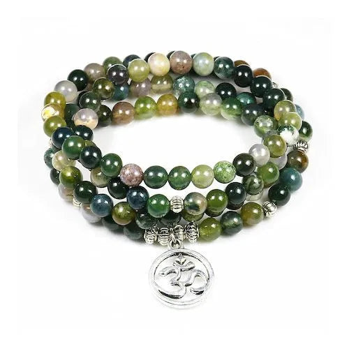 Alloy volcano white turquoise bracelet with natural stone beads in green tiger eye, black agate and blue stone options