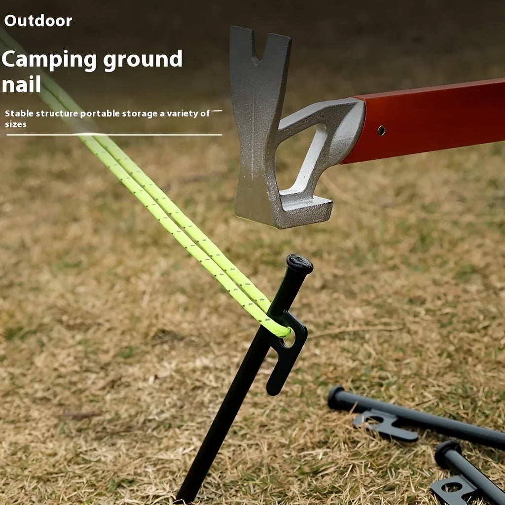 Outdoor camping steel nail stake 30cm black colour for tent and gazebo ground anchoring