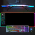 Oversized pure black wireless charging RGB luminous mouse pad with non-slip rubber base and 3mm thickness for gaming