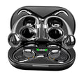 YYK-880 wireless noise reduction headset in black with bone conduction, digital display, USB charging