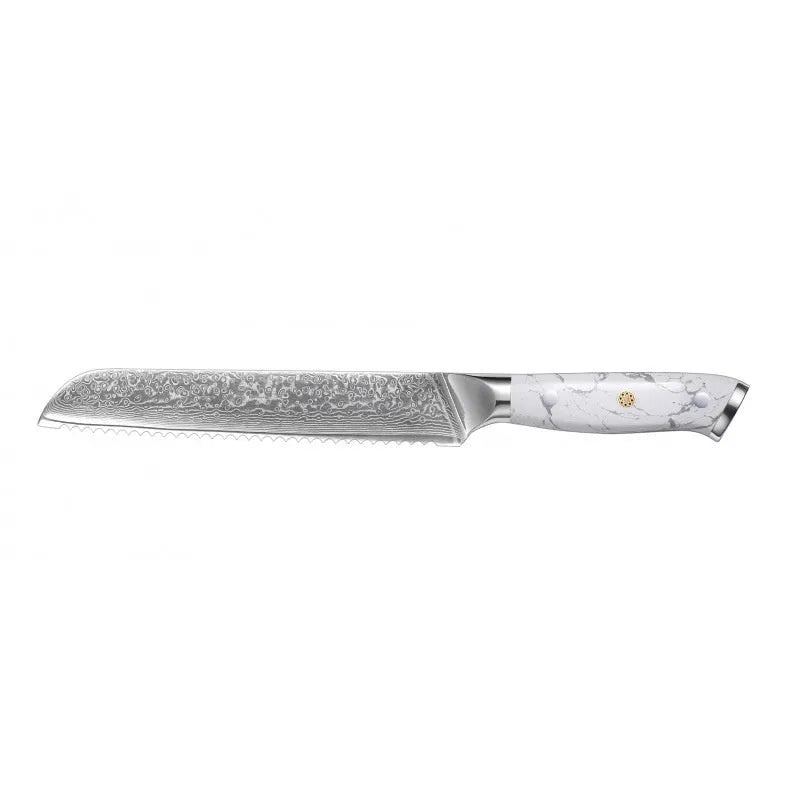 Damascus pattern VG10 steel chef knife with 21cm blade and modern handle