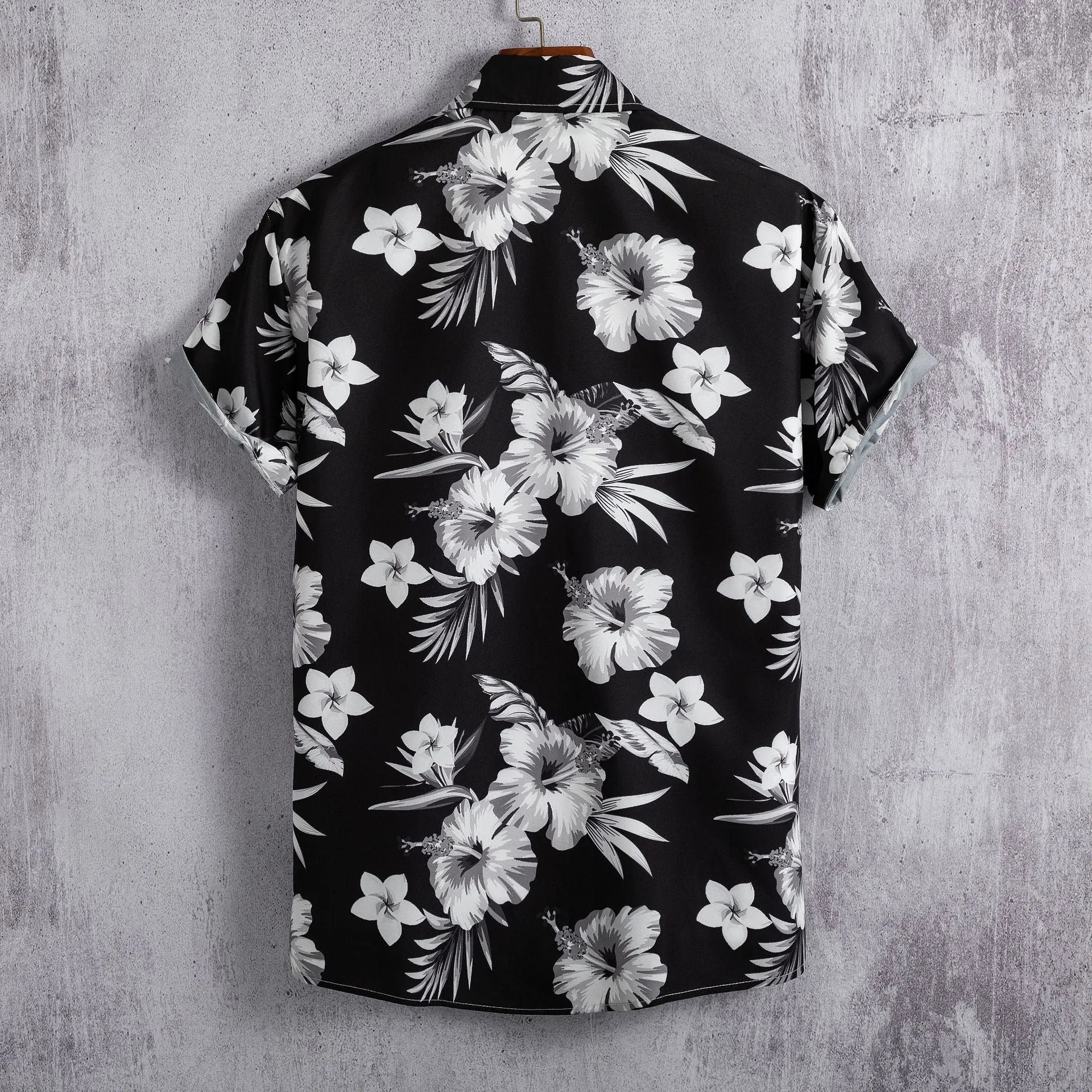 Men's digital printed shirt with colour matching pattern in blue, available in cotton polyester fabric