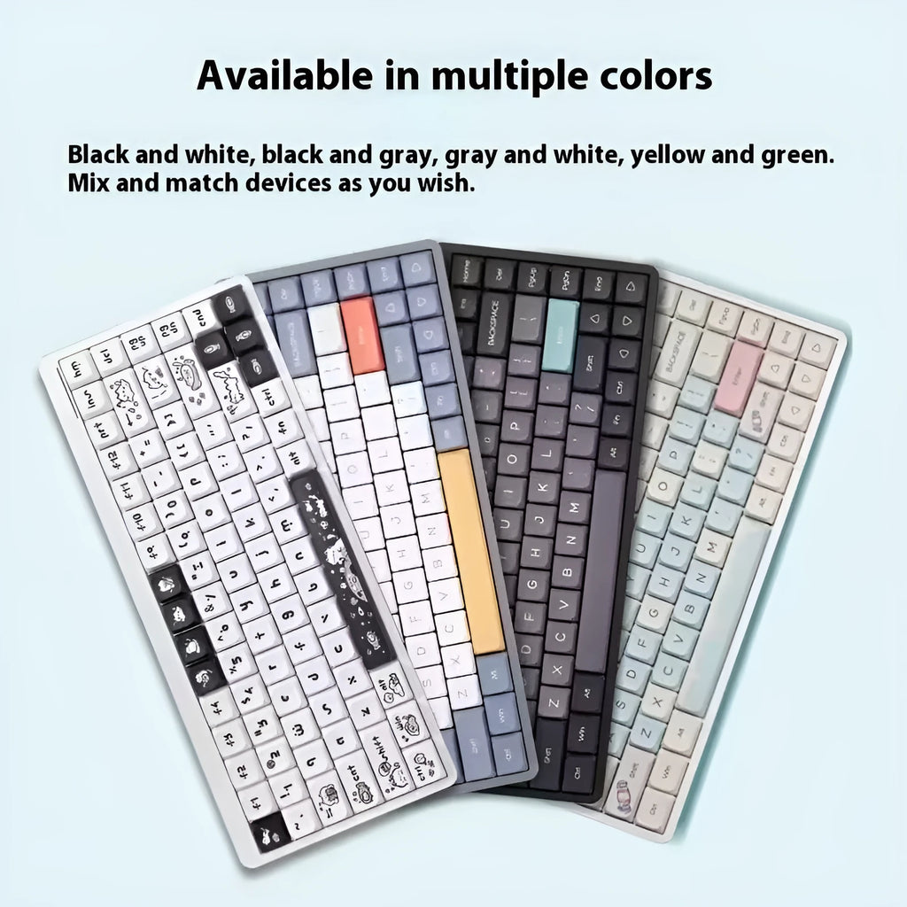 Good-looking short axis mechanical keyboard with Bluetooth, mute keys, red axis, white light, black and white colour variant
