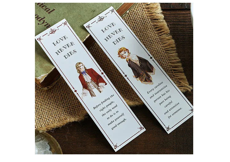 Student creative art bookmark set with 30 sheets on white cardboard showing art designs