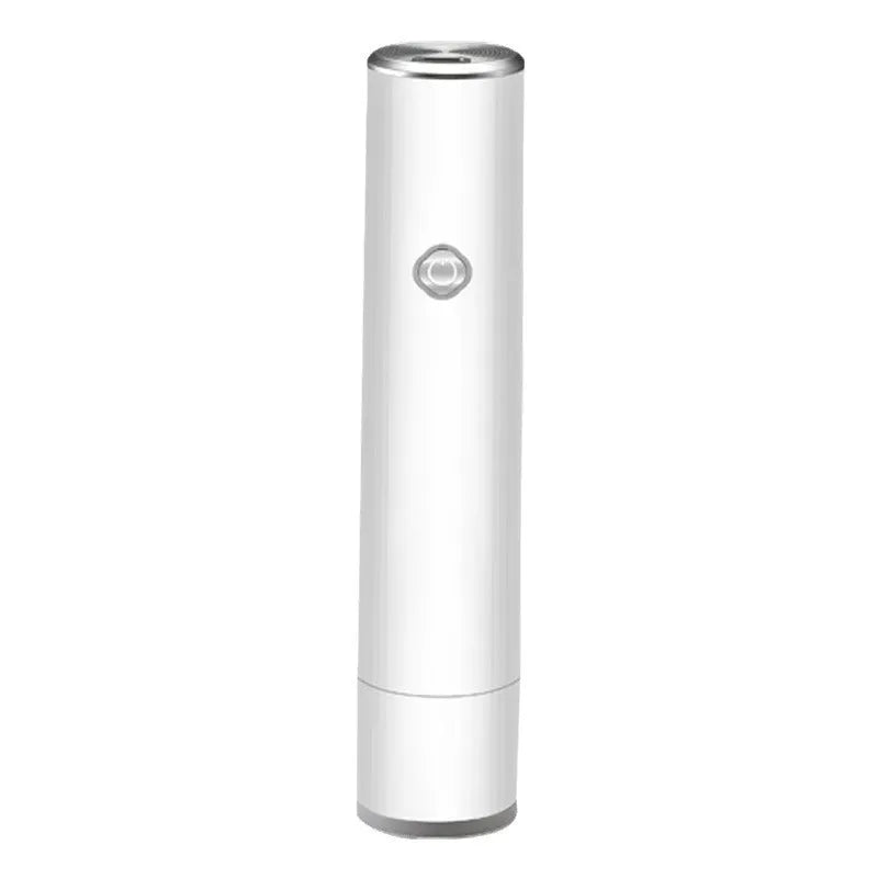 White smart rechargeable handheld vacuum food preservation machine with five vacuum bags on kitchen counter
