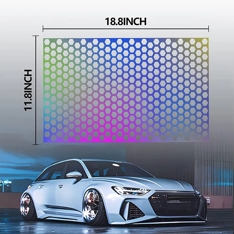 Car taillight honeycomb pattern adhesive sticker decorative appliqué 48x30cm