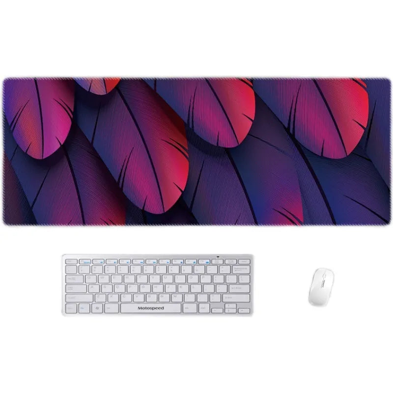 XXL black red non-slip mouse pad in 800x300mm or 900x400mm size with 3mm, 4mm or 5mm thickness