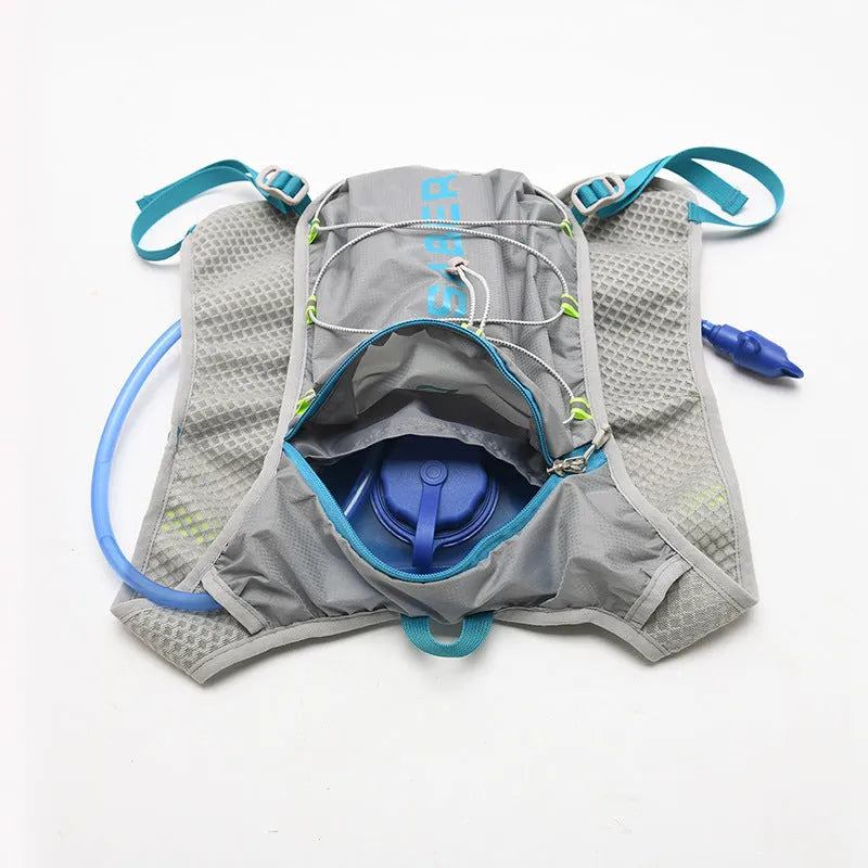 Multifunctional nylon running backpack with reflective elements in six colour options
