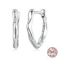Geometric 925 sterling silver ear clip for women with polished finish and ellipse shape