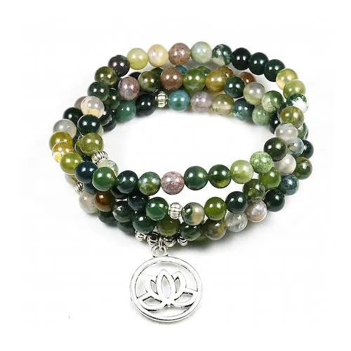 Alloy volcano white turquoise bracelet with natural stone beads in green tiger eye, black agate and blue stone options