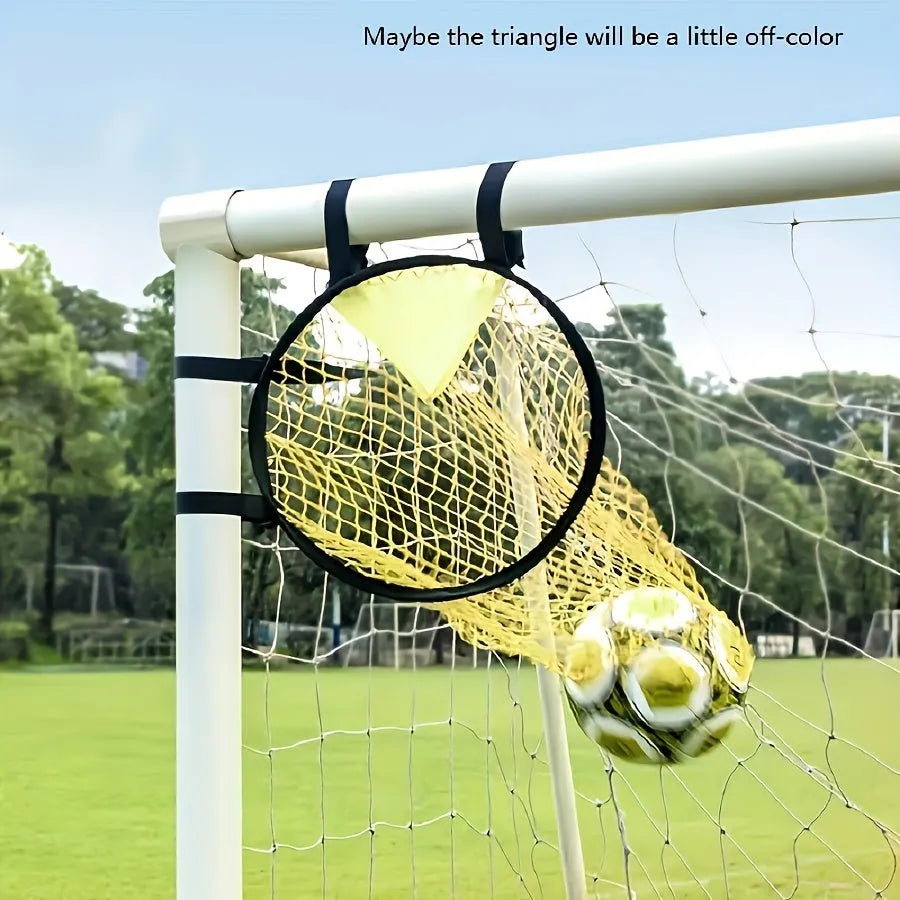 Portable 4-foot wide soccer training goal net in yellow colour for practice sessions