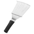 33cm long curved metal dematting brush rake for grooming dogs, horses, and cattle
