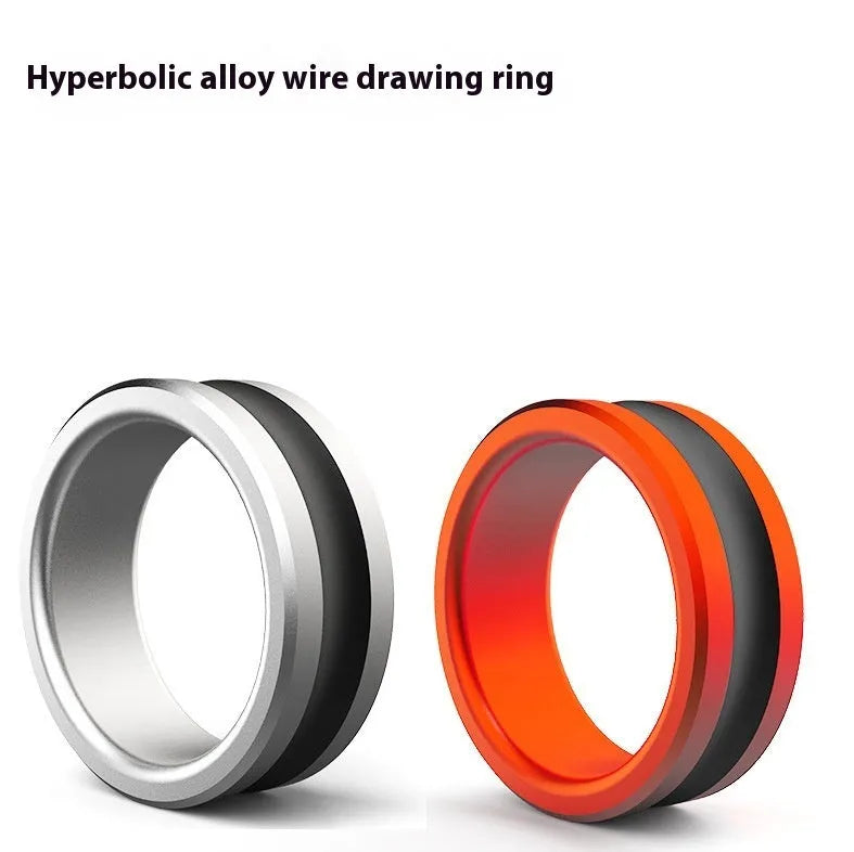 Orange and silver alloy non-slip fishing hand guard pull loop tool on a plain background.