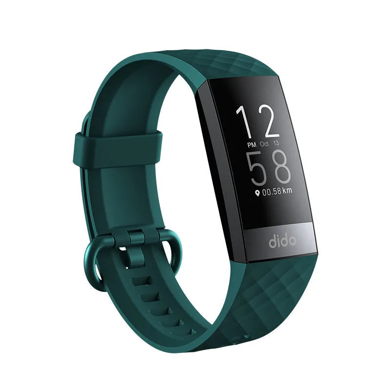 Y6 Black smart health bracelet with 1.1-inch screen on a wrist, showing ECG and heart rate data.
