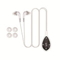White portable 650nm laser otitis meter, 0.5W ABS ear physiotherapy device with button or touch pad control and silicone ear caps