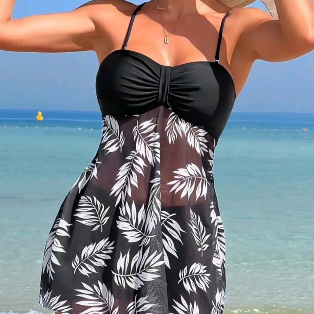 Women's high waist mesh swim briefs in nylon spandex available in black, blue and peacock green