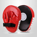 Set of PU punch mitts for boxing and Muay Thai training in curved, flat, and arc-shaped styles.