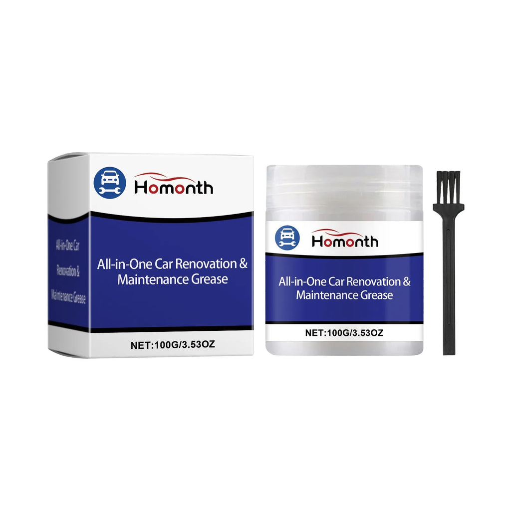 Car maintenance grease 100g bottle with brush, bottle 5.5x6.5cm, brush 1.6x8.1cm
