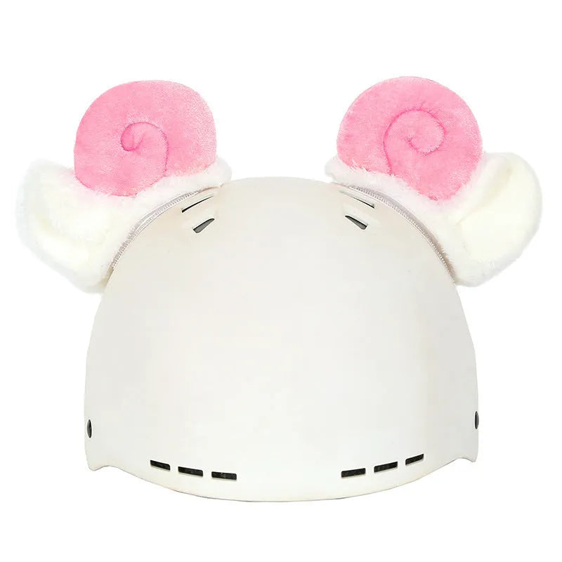 Soft plush cartoon character cover stretched over a pair of black on-ear headphones.