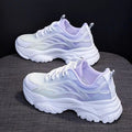 Women's pink satin lace-up casual sports shoes with round toe