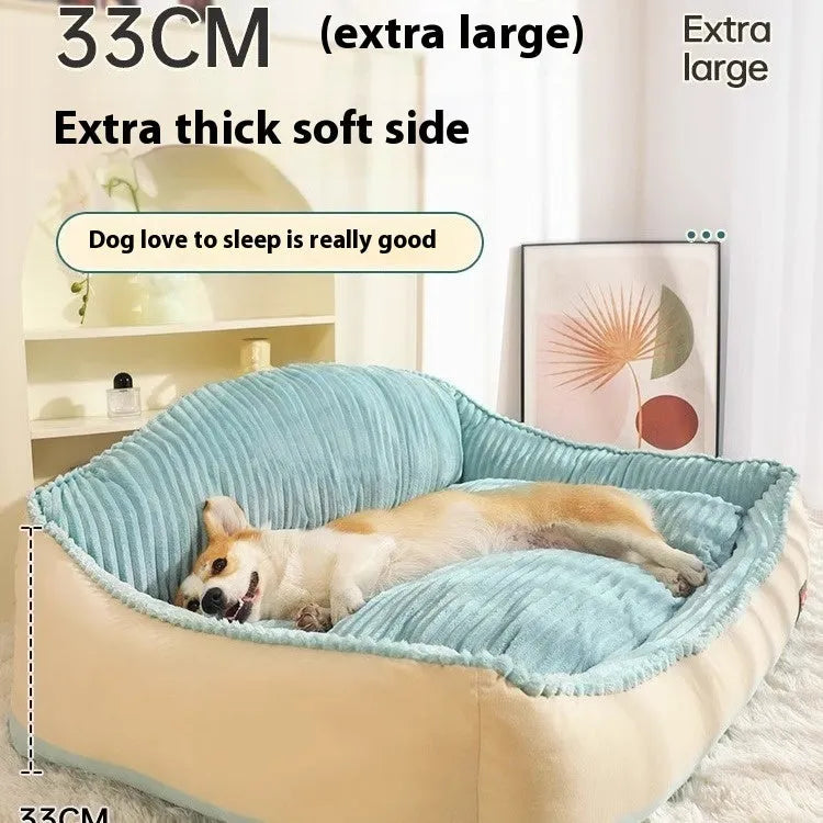 Morandi colour removable washable pet mat for dogs and cats in kennel style, shown in medium and large sizes.
