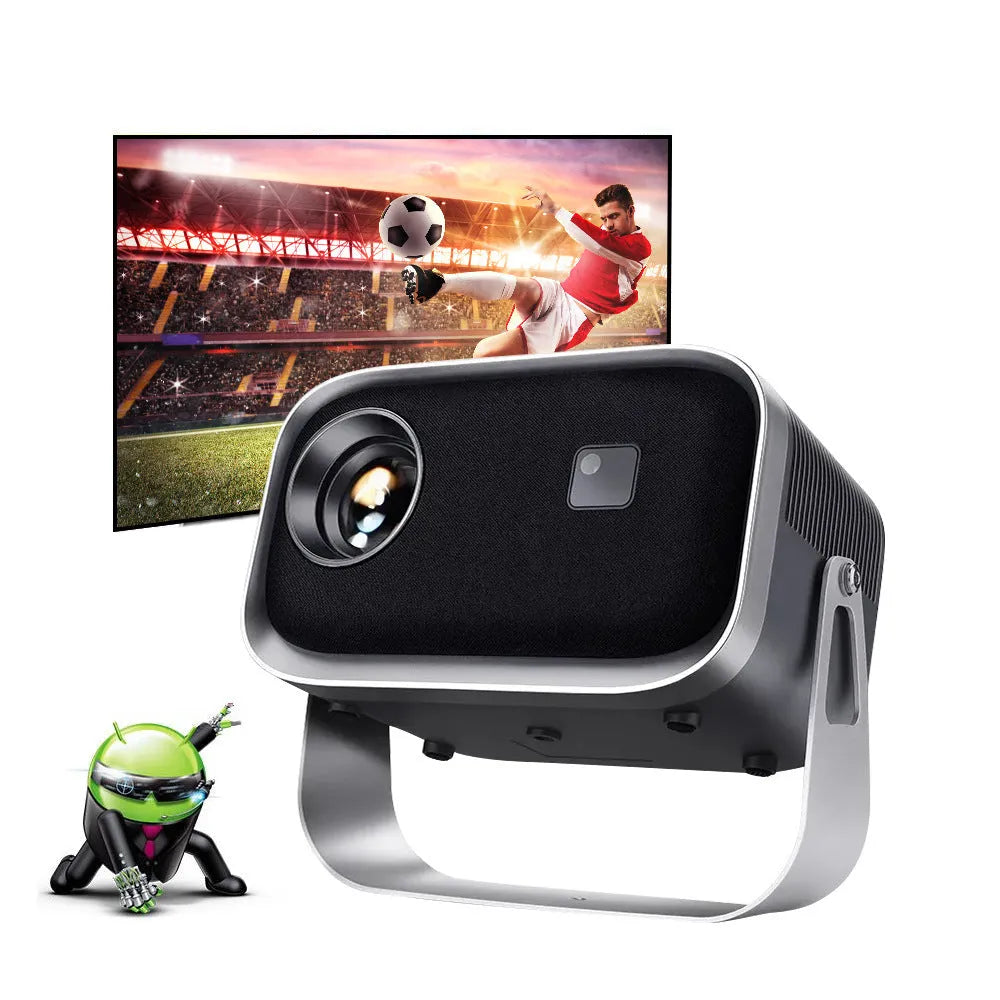 Home HD portable projector with bracket, 1280x720 resolution, 150 lumens brightness, and remote control