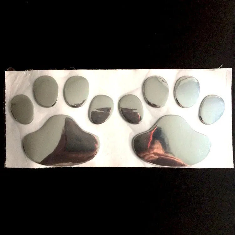 PVC car sticker with hand-shaped brush design showing dog footprints for bumper scratch concealment