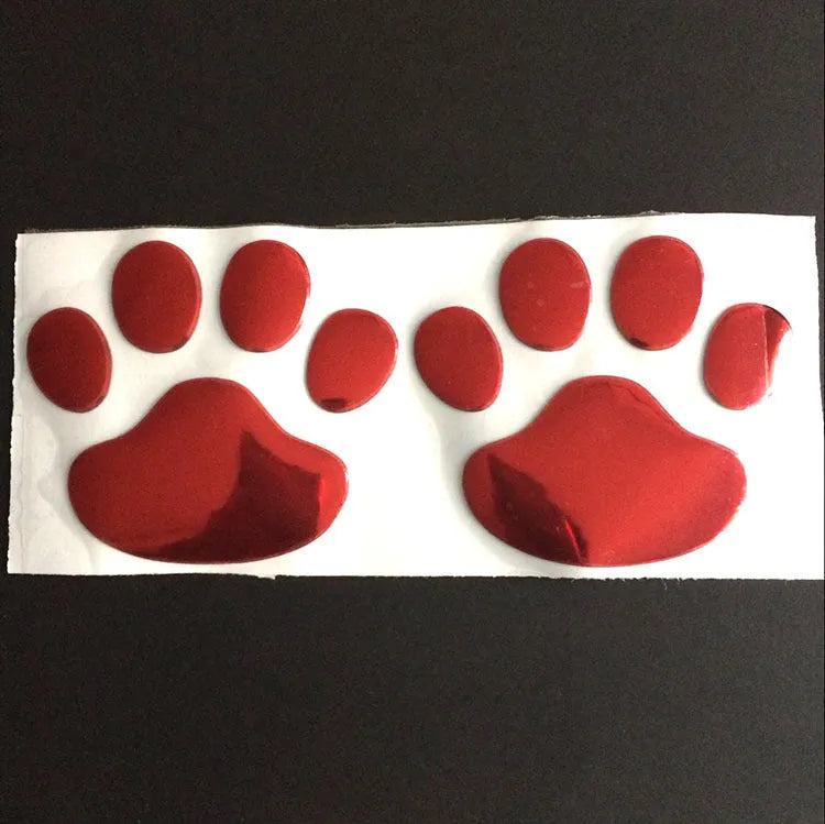 PVC car sticker with hand-shaped brush design showing dog footprints for bumper scratch concealment