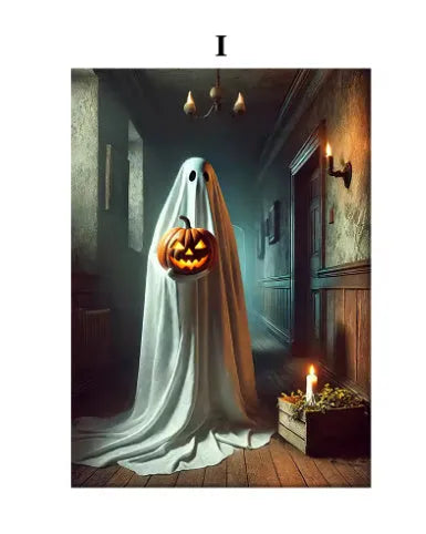 Halloween canvas print pumpkin ghost tea party modern simple frameless 40x50cm