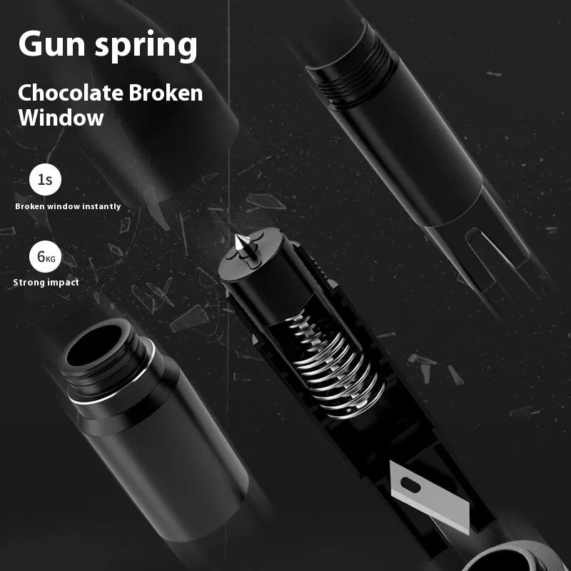 Aluminium alloy emergency window breaking machine for vehicles in seven colour options.
