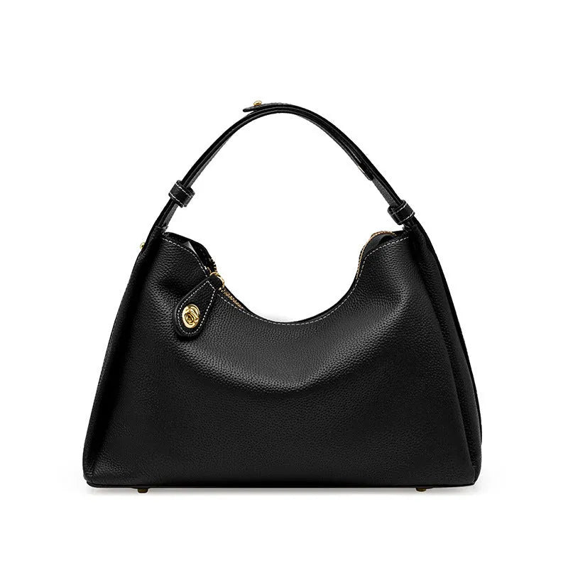 Genuine leather retro cross body shoulder bag for women with zipper and internal pockets