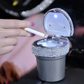 Diamond-studded leather car storage box with handmade Czech rhinestones in white colour