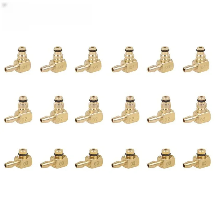 Brass and plastic fuel injection flow meter diagnostic tool for automotive fuel system testing