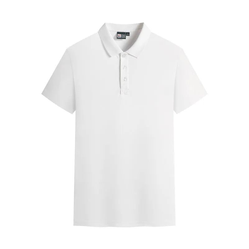 Combed cotton short sleeve t-shirt in solid colour with asymmetric design, available in ten colours for summer leisure.