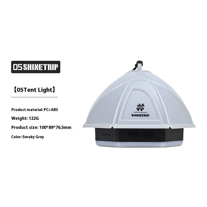 Analog brightness adjustment camping light with IPX4 waterproof rating in dark green colour