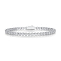 S925 sterling silver geometric women's bracelet with D-E extremely white moissanite, 16.5 cm, white colour