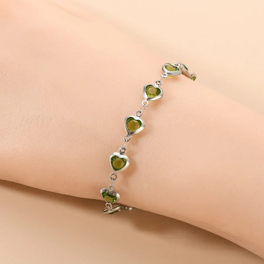 Geometric devil's eye stainless steel bracelet with colourful electroplated finish and oval pendant