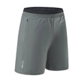 Men's grey ice silk quick-dry loose fit cropped workout pants on hanger