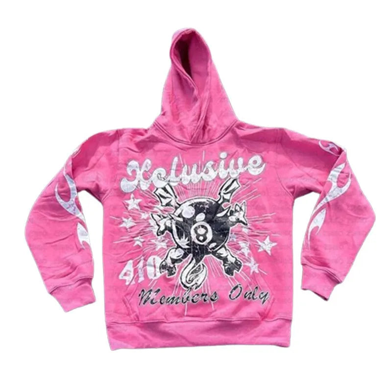 Personalised letter printing loose pullover in street style with kangaroo pocket in orange colour