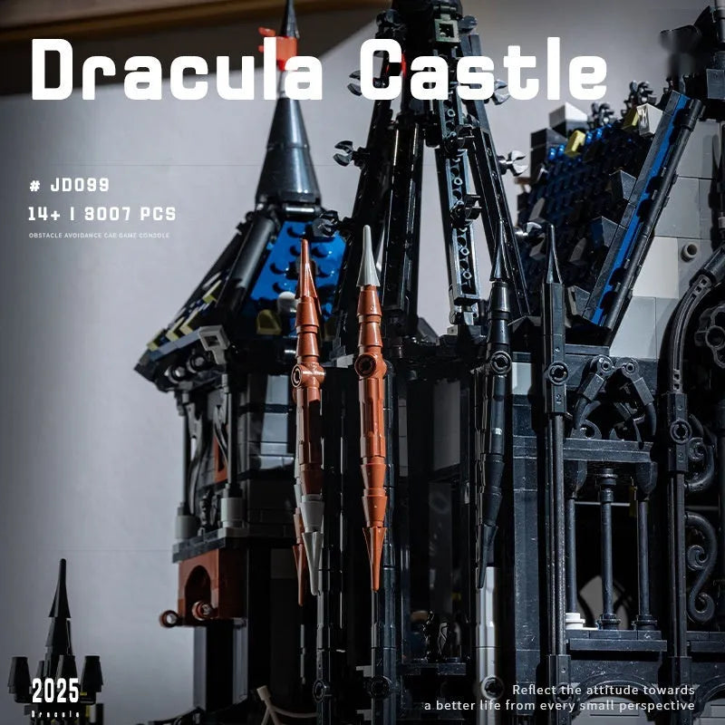 Horror Horror European Retro Castle Building Blocks JD099 small particle plastic set in net pocket packaging